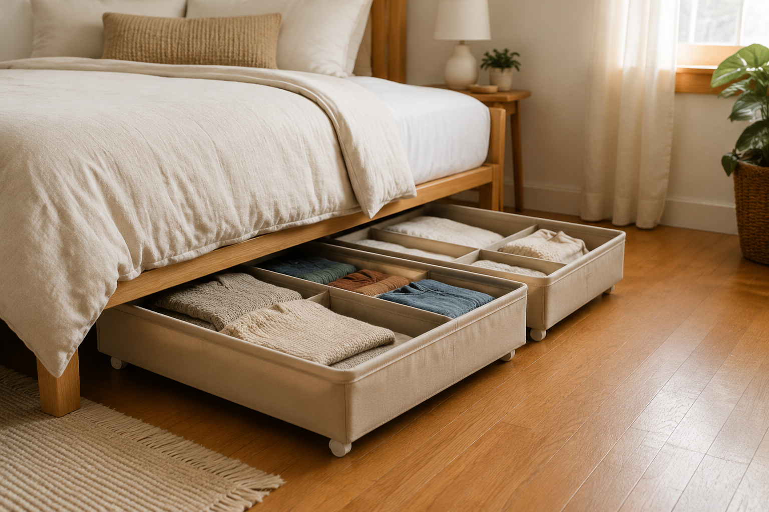 15 Small Bedroom Storage Ideas for a Less Cluttered Room under bed storage jsut home ideas